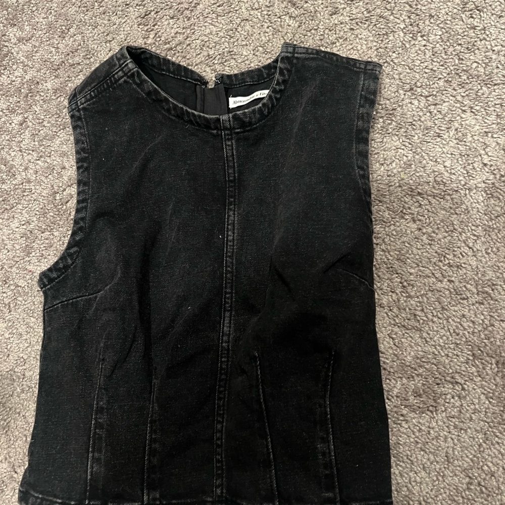 Abercrombie & Fitch Black Denim Top